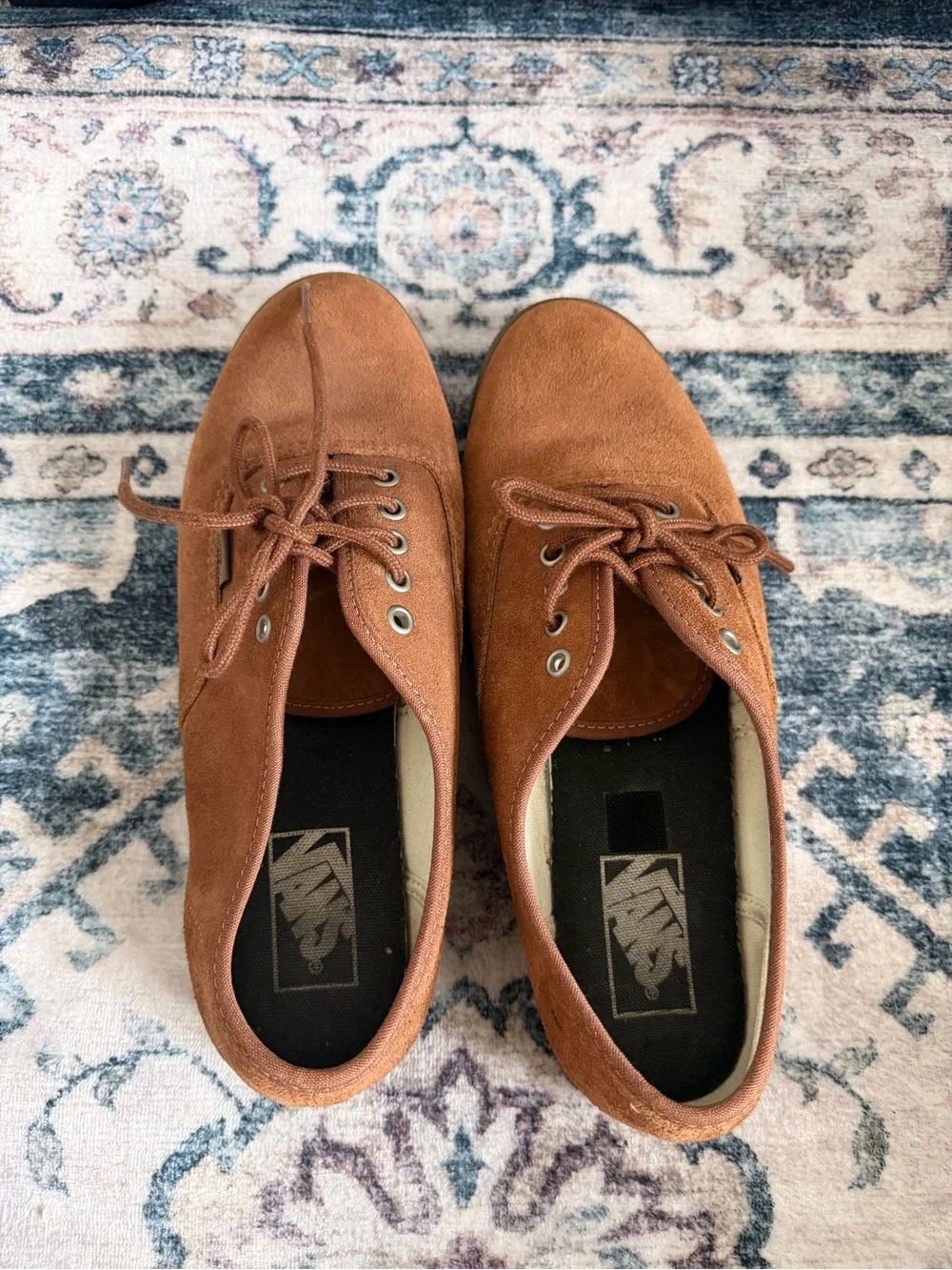 Vans Casual Suede Lace-Up Sneakers in Chestnut Brown